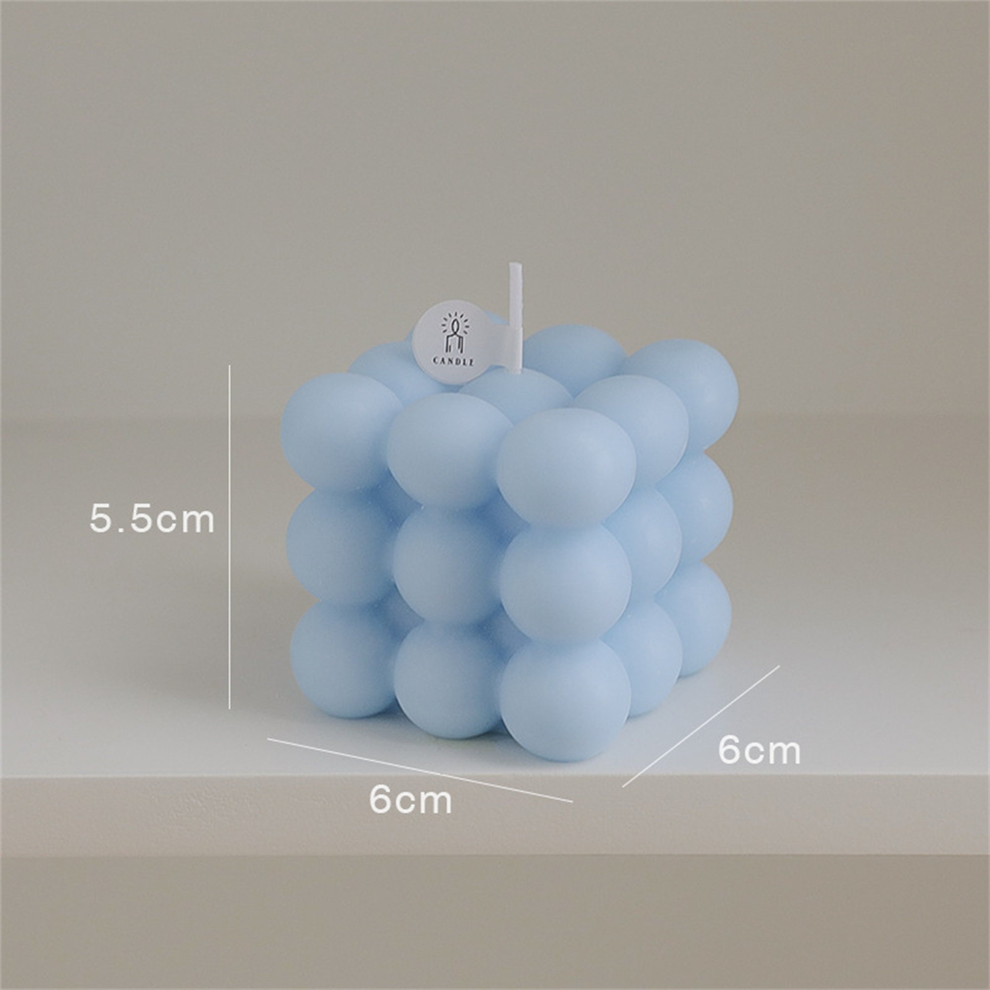 Bubble Cube Candle Bluebell Moshimoshi Uk