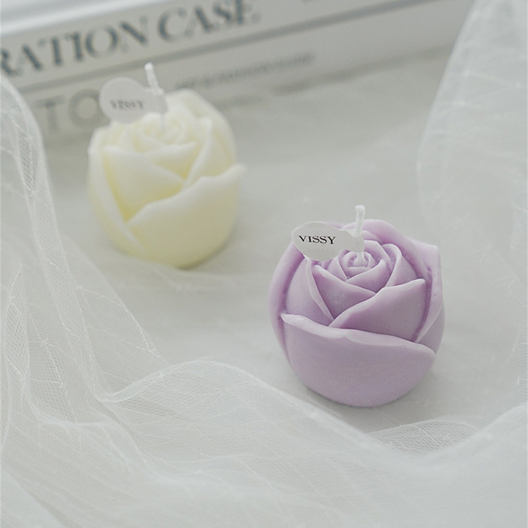 Rose Shaped Candle - Baby Pink | MoshiMoshi UK