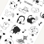 Black White Cats Sticker Sheet