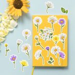 Watercolour Daisy sticker pack