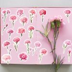 Watercolour Carnation sticker pack