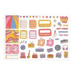 70S music theme sticker set, 70s groovy themed