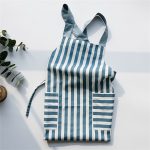 Candy Stripe Cotton Apron - Blue