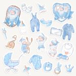 Blue Baby Boy Sticker Sheet