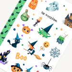 Halloween Sticker Sheet with washi strip