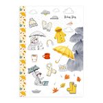 Rainy Day Sticker Sheet with Washi Strip