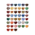Tartan Check heart stickers