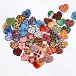 Tartan Check heart stickers