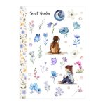 Blue & Purple Flower Sticker Sheet with Washi Strip