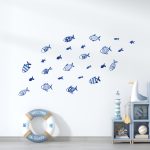 Watercolour Blue Fish Wall Decal Stickers