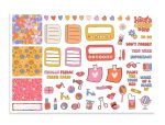 1970s theme sticker set make-up